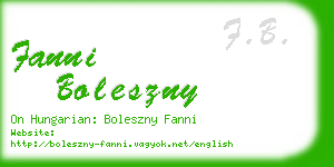 fanni boleszny business card